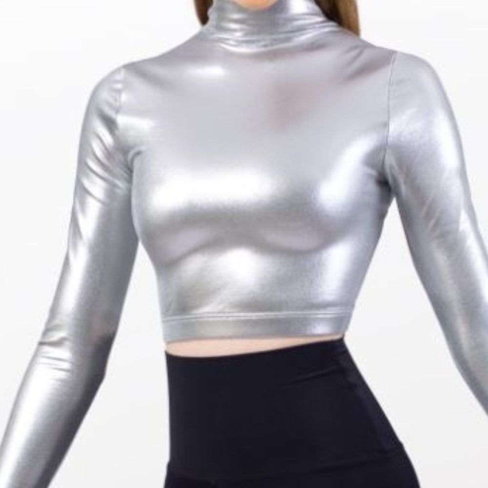 Jazz, Tap Hip hop Dance Costum Medium Adult, Silver, Black